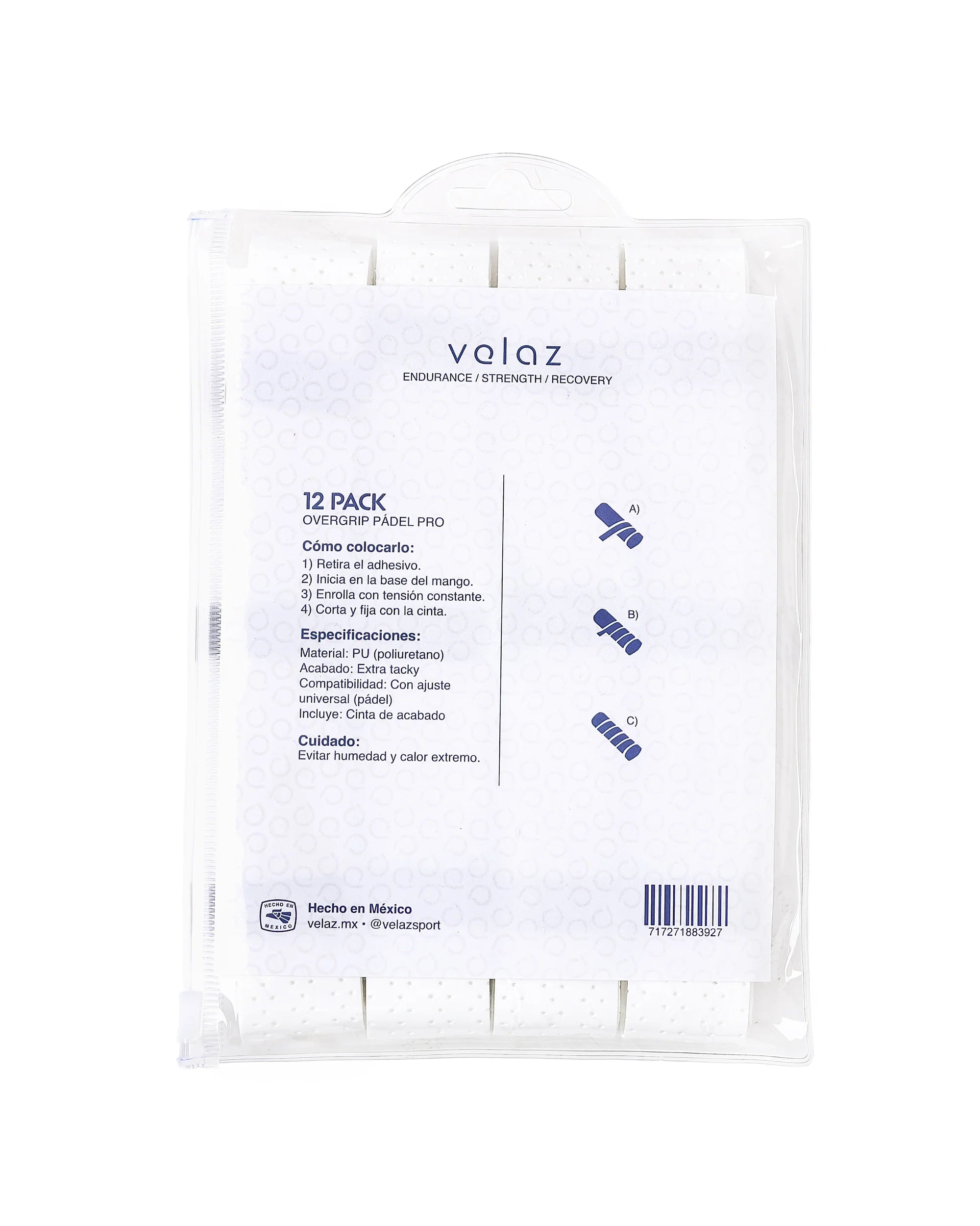 Overgrips Velaz Padel Pro Blanco Perforated 12 Pack