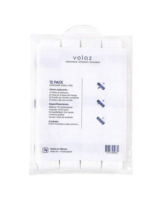 Overgrips Velaz Padel Pro Blanco Perforated 12 Pack